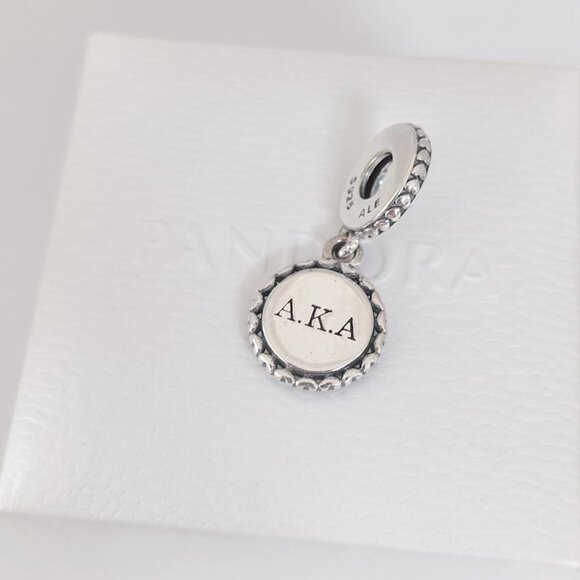 Pandora AKA Dangle Charm Alpha Kappa Alpha Sorority Charm S925 Silver with box - Picture 4 of 10